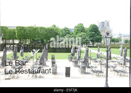 Francia, ile de france, parigi 1er circondario, 107 rue de rivoli, ristorante au saut du loup, musee des Arts decoratifs, gastronomie, louvre, terrasse, design, mode, Data : 2011-2012 Foto Stock