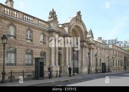 Francia, ile de france, parigi 8e circondario, rue du faubourg saint honore, palais de l'elysee, president de la republique, palais Presidentiel, etat, batiment, hotel particulier Data : 2011-2012 Foto Stock