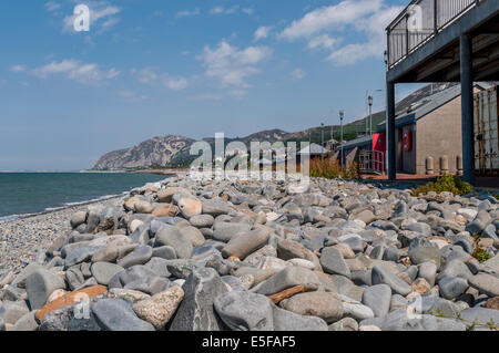 Penmaenmawr beach il Galles del Nord Foto Stock