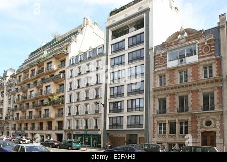 Francia, ile de france, parigi 17e circondario, 53 a 59 rue jouffroy d'abbans, sequenza stilistica, facciate, Foto Stock