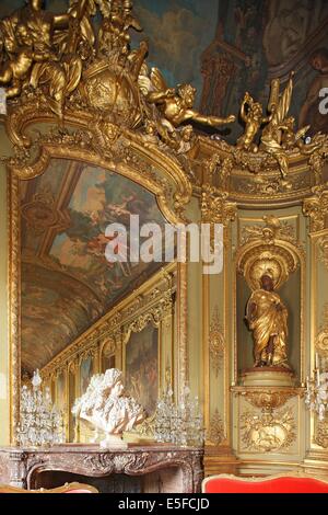 Francia, ile de france, parigi 1er circondario, 39 rue croix des petits champs, banque de france hotel de toulouse dit aussi hotel de la vrillie, galerie doree, galerie d'apparat, gouverneur, istituzione, pointe de la galerie de la Marine, buste de Foto Stock