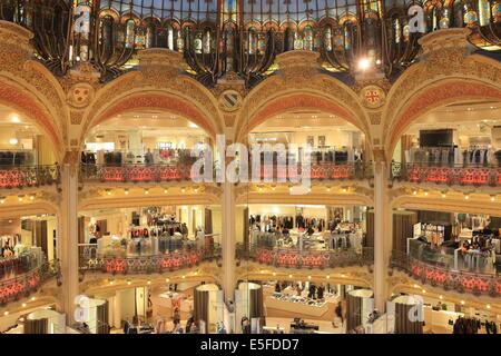 Francia, ile de france, parigi 9e circondario, boulevard haussmann, galeries lafayette, Grand magasin, commercio, Foto Stock