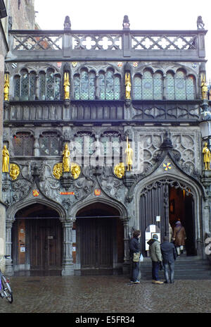 Ingresso della Basilica del Sangue Sacro, Bruges, Belgio Foto Stock