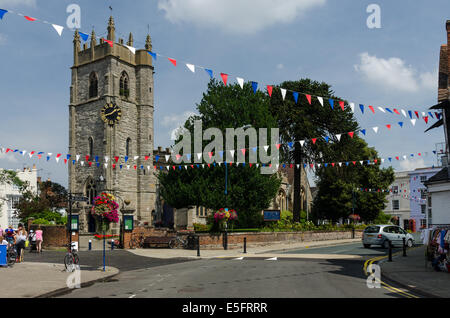 St Nicholas Chiesa Parrocchiale nel Warwickshire città mercato di Alcester Foto Stock