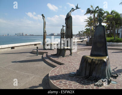 Il Malecon Puerto Vallarta, Messico. Foto Stock