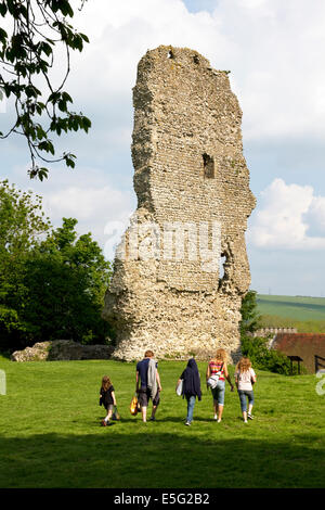 Rovine del Castello di Bramber (Norman), Bramber Village West Sussex, in Inghilterra, Regno Unito. Foto Stock