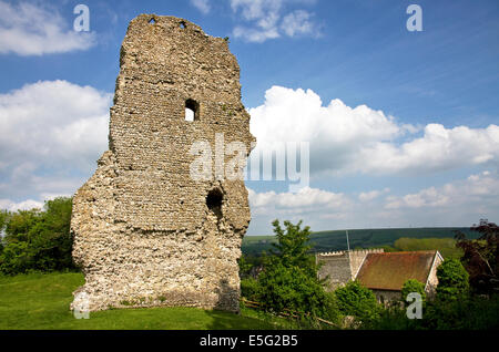 Rovine del Castello di Bramber (Norman), Bramber Village West Sussex, in Inghilterra, Regno Unito. Foto Stock