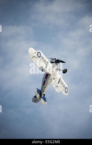 Gloster Gladiator ascendere a Duxford Flying Legends air show 2014 Foto Stock