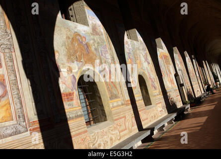 Decorazioni a Santa Chiara il chiostro in Napoli, Italia Foto Stock