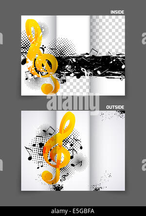 Musica tri-fold brochure Foto Stock