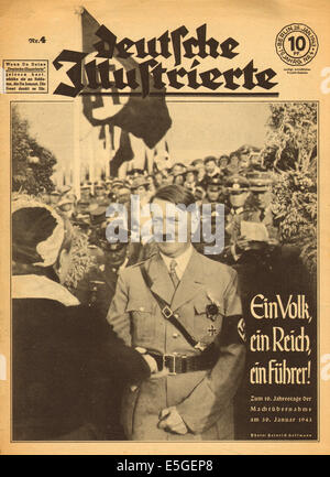 1943 Deutsche Illustrierte pagina anteriore che mostra Adolf Hitler Foto Stock