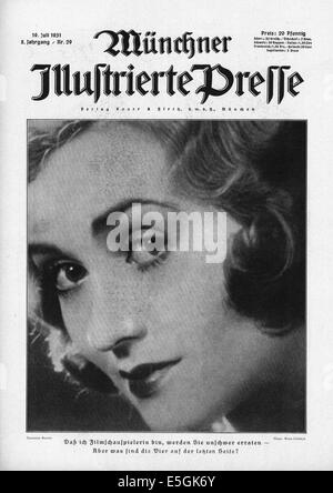 Münchner Illustrierte Presse (Germania) anteriore foto di copertina di attrice americana Constance Bennett Foto Stock