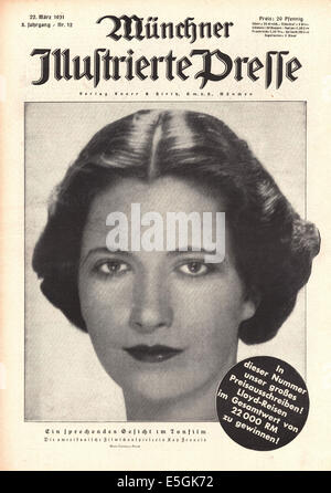 1931 Münchner Illustrierte Presse (Germania) anteriore foto di copertina di actrice americano Kay Francesco Foto Stock