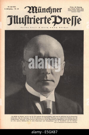 1931 Münchner Illustrierte Presse (Germania) anteriore foto di copertina di Heinrich Brüning, Cancelliere tedesco durante la Repubblica di Weimar, Foto Stock