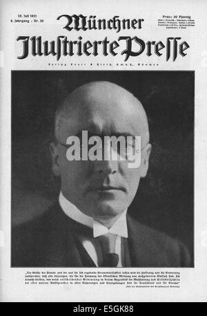 1931 Münchner Illustrierte Presse (Germania) anteriore foto di copertina di Heinrich Brüning, Cancelliere tedesco durante la Repubblica di Weimar, Foto Stock