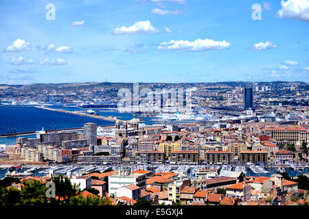 Vista aerea della città di Marseille Bouches-du-Rhone Francia Foto Stock
