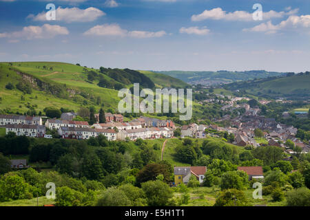 Senghenydd vista del villaggio nella valle di Aber Caerphilly County Galles del Sud delle Valli REGNO UNITO Foto Stock