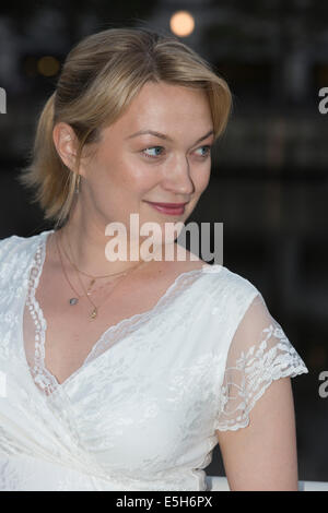 Lancio del lungometraggio Blackwood con 3D'illustrazione da Joe Hill a Canary Wharf, Londra. Attrice Sophia Myles. Foto Stock