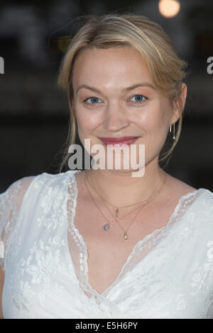 Lancio del lungometraggio Blackwood con 3D'illustrazione da Joe Hill a Canary Wharf, Londra. Attrice Sophia Myles. Foto Stock