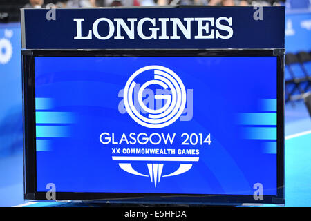 Glasgow, Scotland, Regno Unito. 31 Luglio, 2014. Uno dei Longines schermi di visualizzazione al XX Giochi del Commonwealth, Glasgow. Credito: Michael Preston/Alamy Live News Foto Stock