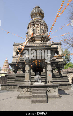 Kashi Vishweshwar tempio, Mahuli Sangam, Satara, Maharashtra, India Foto Stock