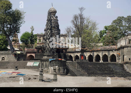 Kashi Vishweshwar tempio, Mahuli Sangam, Satara, Maharashtra, India Foto Stock