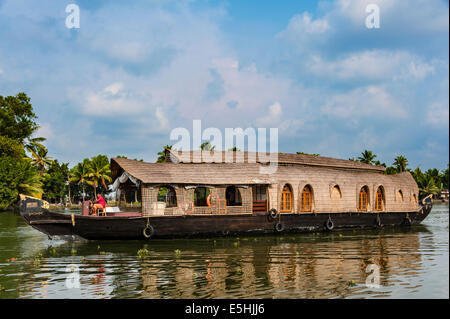 Houseboats, lagune, Alappuzha distretto, Alleppey, Kerala, India Foto Stock
