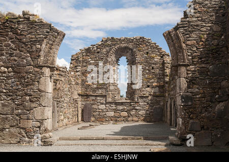 Irlanda, County Wicklow, Glendalough rovine della cattedrale Foto Stock