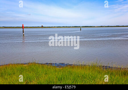 Una vista di Breydon Acqua su Norfolk Broads vicino a Great Yarmouth, Norfolk, Inghilterra, Regno Unito. Foto Stock