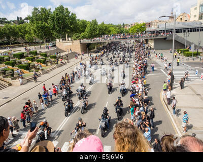 Barcellona Catalogna/SPAGNA - Luglio 4TH, 5TH e 6TH 2014: Barcelona Harley Days 2014 avrà luogo nella città, è il bigges Foto Stock