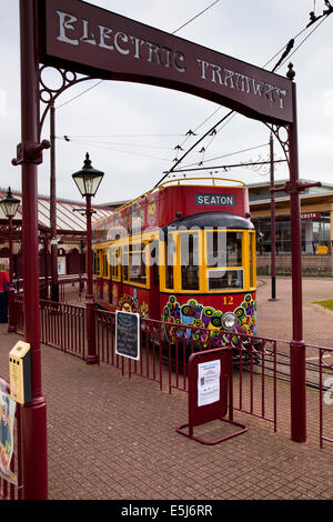 Regno Unito Inghilterra, Dorset, Seaton tramvia elettrica, Colyton tram a terminus Foto Stock