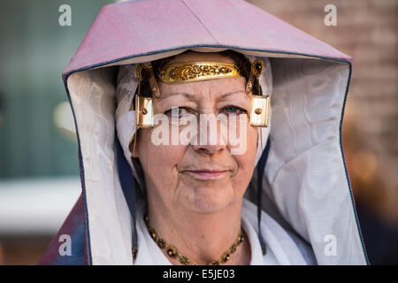 Paesi Bassi, Marken, persone vestite in costume dal XVIII secolo dalla zona denominata Zaanstreek Foto Stock