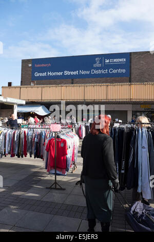 Grande Omero Street Market Liverpool Regno Unito Foto Stock