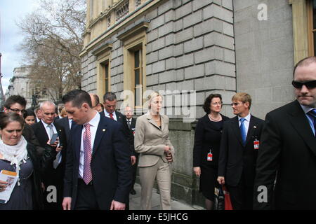 Lunedì 04 Aprile 201- DUBLIN, Irlanda - Il Principe Alberto di Monaco in visita di Stato in Irlanda con Charlene Wittstock Foto Stock