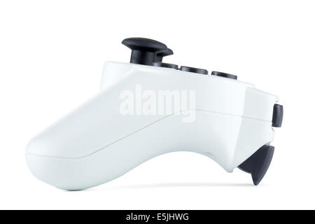 Grigio ceramica gamepad, isolati su sfondo bianco Foto Stock