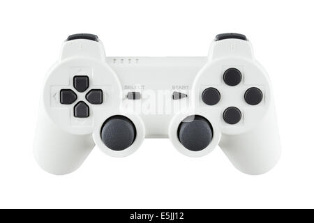 Grigio ceramica gamepad, isolati su sfondo bianco Foto Stock