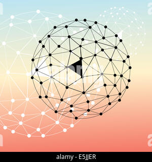 Round astratto elementi geometrici su uno sfondo colorato Foto Stock