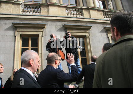 Lunedì 04 Aprile 201- DUBLIN, Irlanda - Il Principe Alberto di Monaco in visita di Stato in Irlanda con Charlene Wittstock Foto Stock