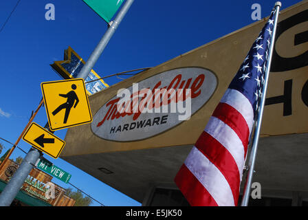 Memorizzare i segni, Lone Pine, California Foto Stock