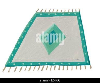 Illustrazione in acrilico di tappeto isolato su sfondo bianco Foto Stock