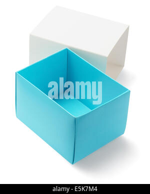 Aperto e vuoto confezione regalo su sfondo bianco Foto Stock