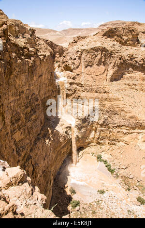 Israele, il Deserto della Giudea, una inondazione a Wadi Tzeelim Foto Stock