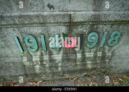 Putney Londra,UK. 3 agosto. Una lapide in un cimitero commemorativo dei soldati caduti nella grande guerra. Lunedì 4 agosto segna il 100 anniversario della dichiarazione di guerra da parte della Gran Bretagna in Germania nel 1914 Credit: amer ghazzal/Alamy Live News Foto Stock