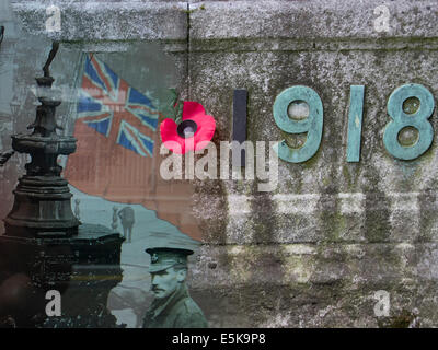 Putney Londra,UK. 3 agosto. Una lapide in un cimitero commemorativo dei soldati caduti nella grande guerra. Lunedì 4 agosto segna il 100 anniversario della dichiarazione di guerra da parte della Gran Bretagna in Germania nel 1914 Credit: amer ghazzal/Alamy Live News Foto Stock