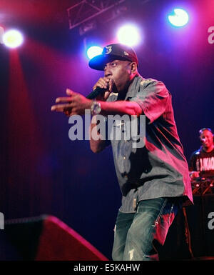 Las Vegas, Nevada, USA. Il 3° agosto 2014. Il rapper Rob Base esegue durante il ''leggende di Hip Hop Concerto'' in corrispondenza del giunto il 2 agosto 2014' all'interno dell'Hard Rock Hotel & Casino in Las Vegas Nevada © Marcel Thomas/ZUMA filo/Alamy Live News Foto Stock