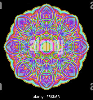 Abstract frattale che assomiglia a un mandala di fiamma Foto Stock