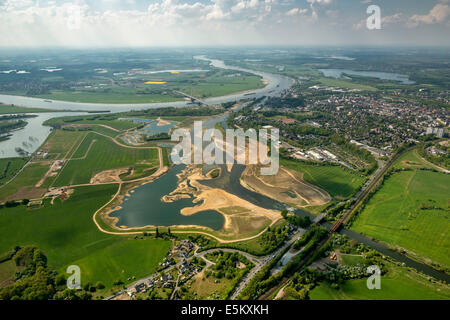 La ricostruzione della bocca del fiume Lippe dall'acqua Lippeverband management association, Reno estuario del fiume Foto Stock