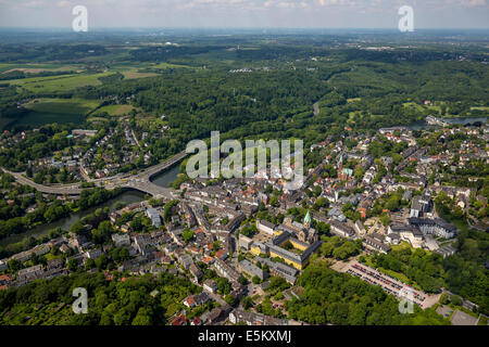 Vista aerea di Werden, Essen, distretto della Ruhr, Nord Reno-Westfalia, Germania Foto Stock