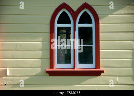 Windows, San Giuseppe chiesa, Suore della Compassione convento, Gerusalemme, Fiume Wanganui, Wanganui, Isola del nord, Nuova Zelanda Foto Stock
