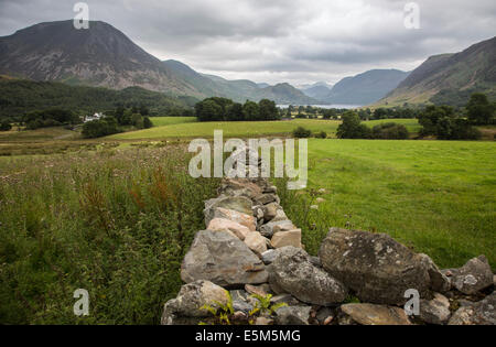 Una vista del fells Crummock circostante acqua nel Englash Lake District, Cumbria, Regno Unito. Foto Stock